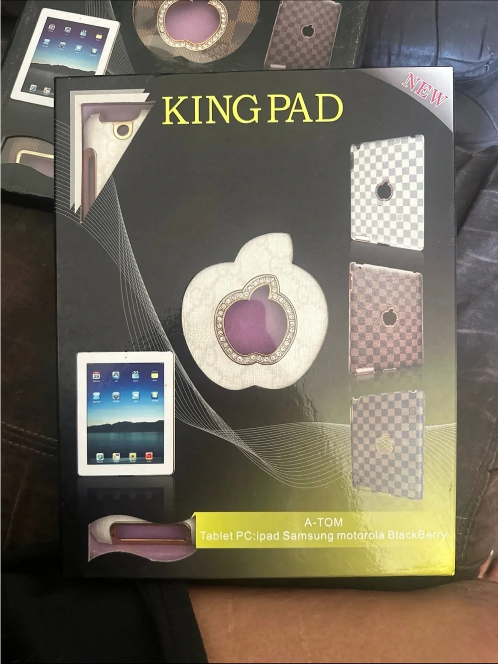 Luxury White Tablet Case with Gold Accents